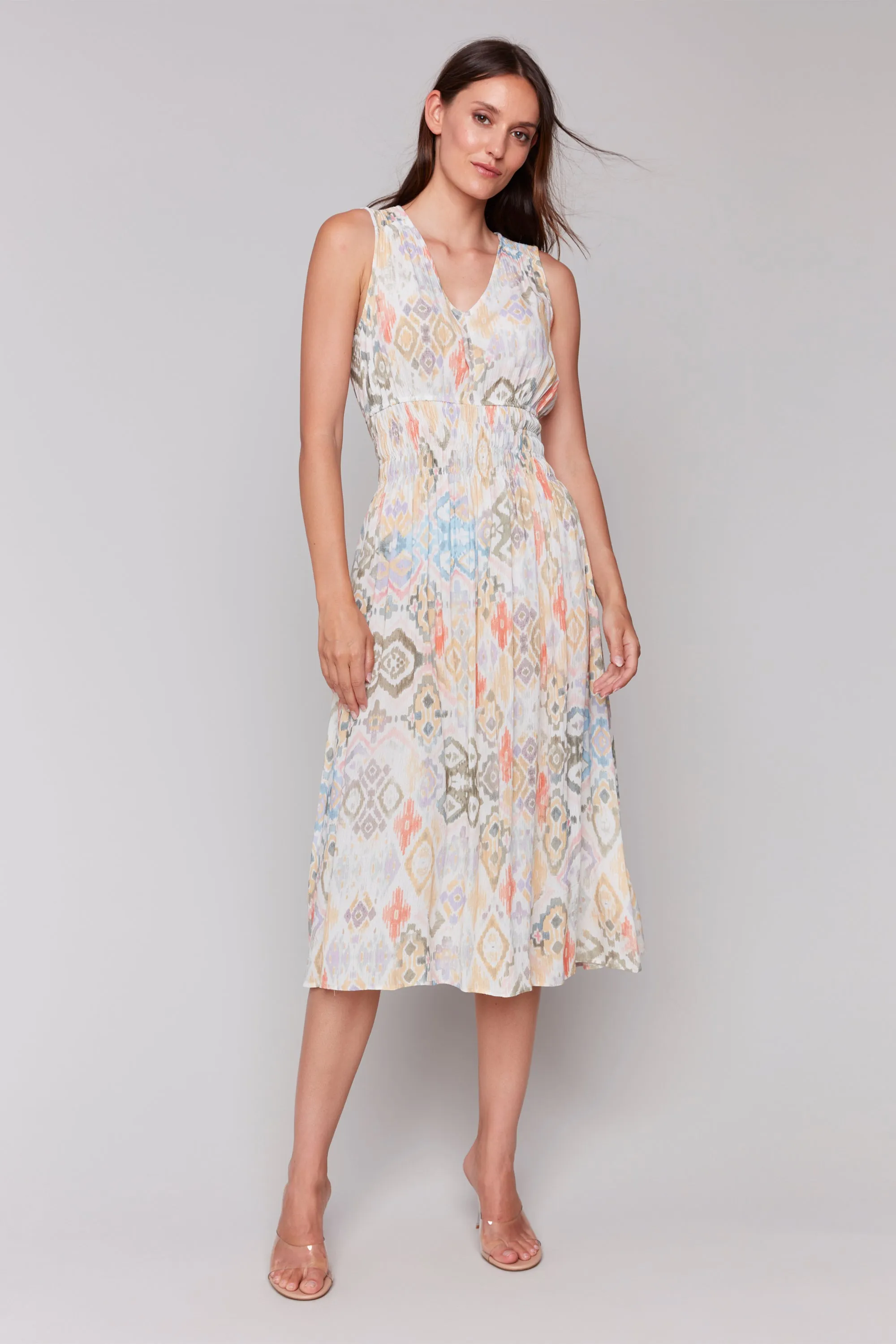 LEMONADE SOFT IKAT SLEEVELESS DRESS