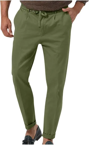 Lightweight Casual Pants for Men Classic Hiking Pants Tapered Work Pants Stretch Khaki Pants Pants with Ribbon