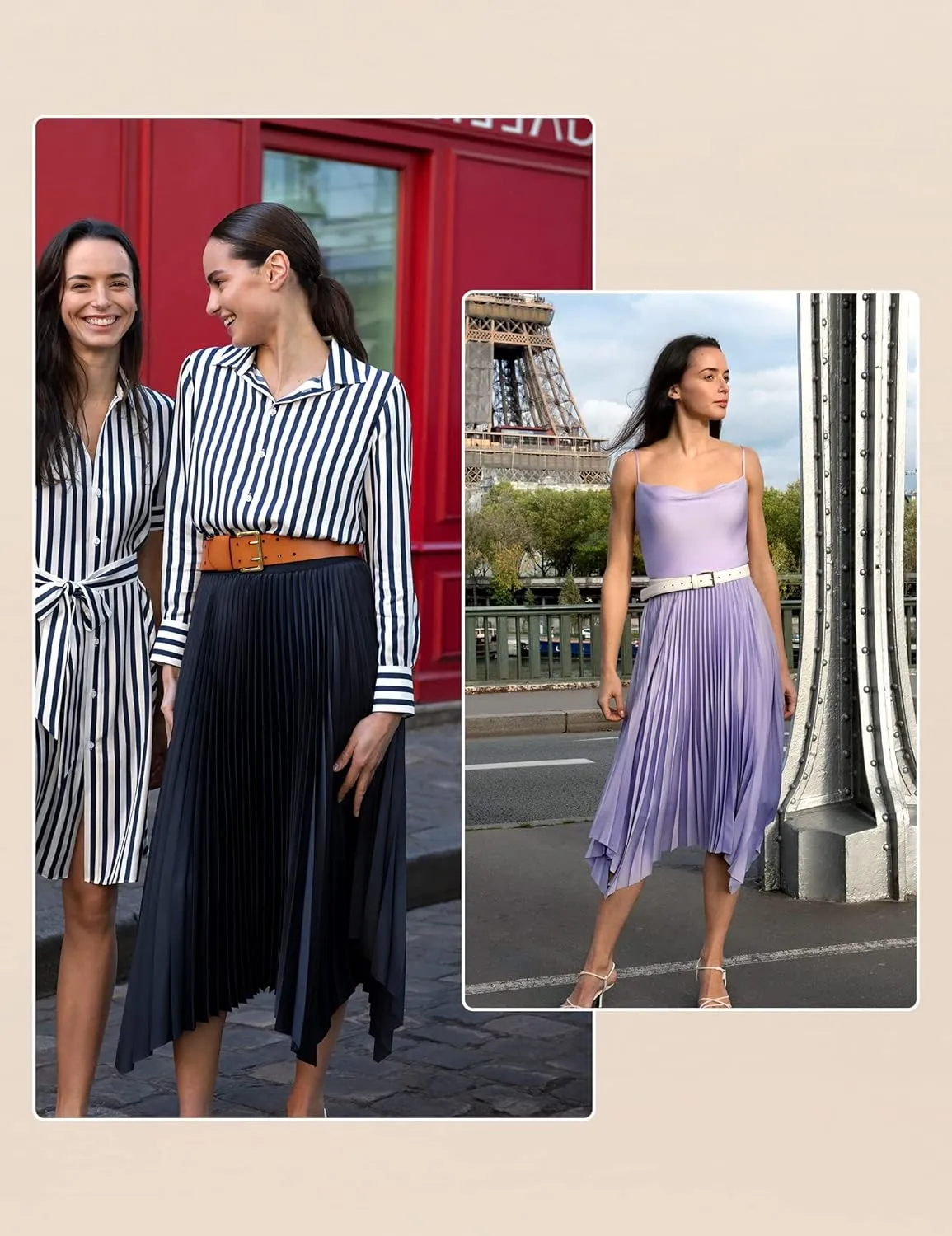LilySilk Pleated Handkerchief Maxi Skirt Flowy Flare Irregular Hem Elastic Waist Midi A Line Dress Spring Summer Soft