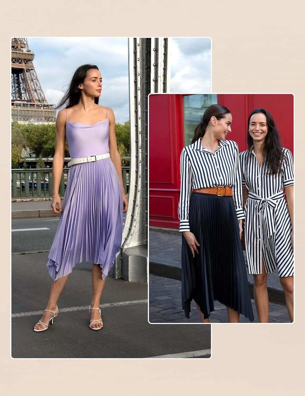LilySilk Pleated Handkerchief Maxi Skirt Flowy Flare Irregular Hem Elastic Waist Midi A Line Dress Spring Summer Soft