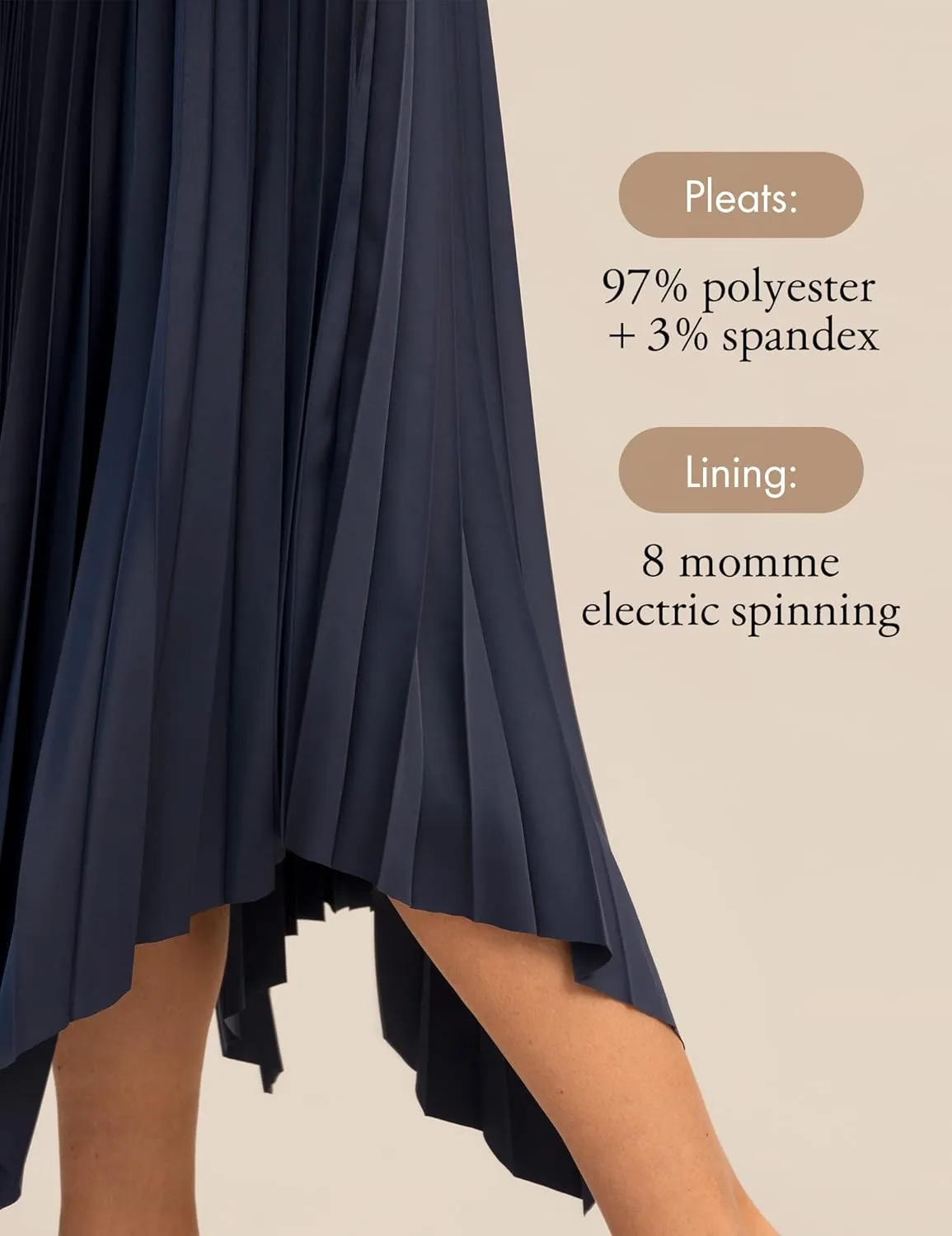 LilySilk Pleated Handkerchief Maxi Skirt Flowy Flare Irregular Hem Elastic Waist Midi A Line Dress Spring Summer Soft