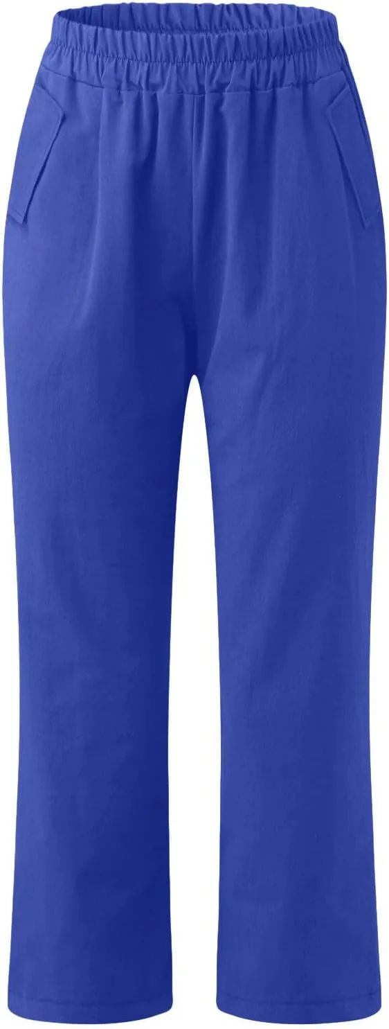 Linen Capri Pants for Women Cotton Casual Summer Capris Stretch High Waisted Straight Wide Leg Cropped Trousers 2025