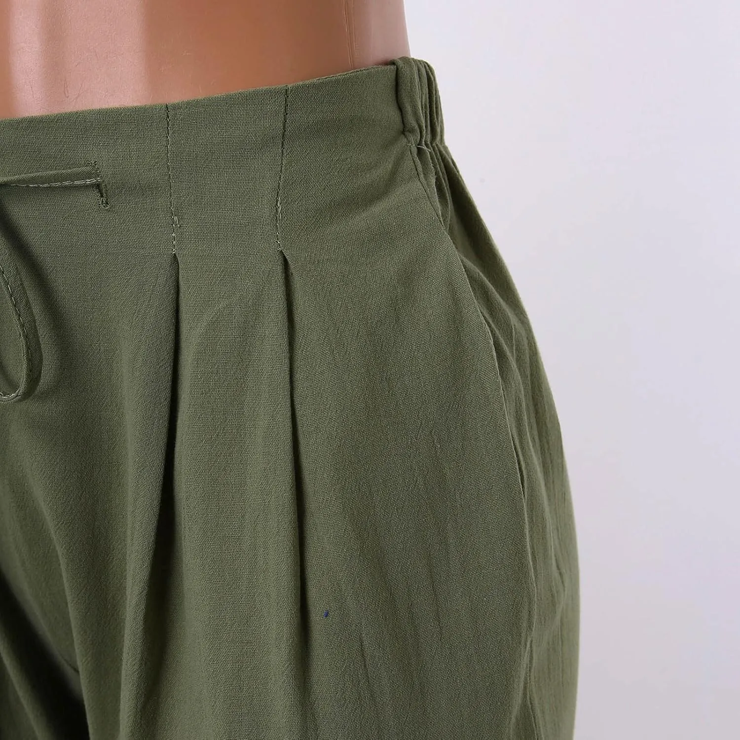 Linen Pants for Women Cotton Linen Straight Leg Lightweight Pants Summer Pants Plus Size Women Loose Fit Trousers