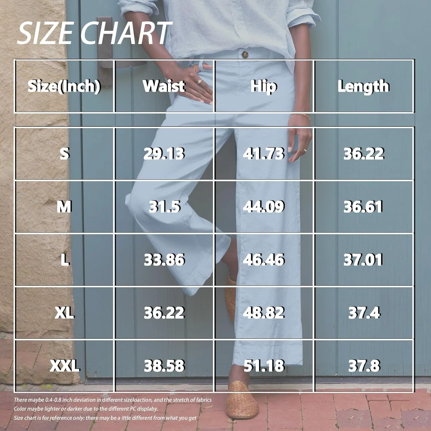 Linen Pants for Women, Linen Casual Pants Straight Leg Peasant Striped Side