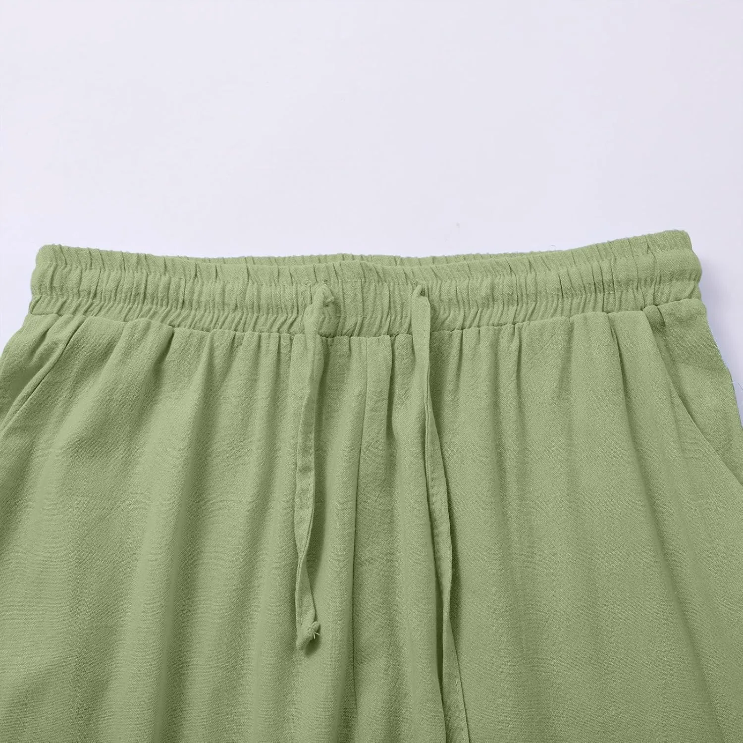 Linen Pants for Womens Summer Pants for Women 2025 Cotton & Linen Drawstring Trousers with Pockets for Travel Work