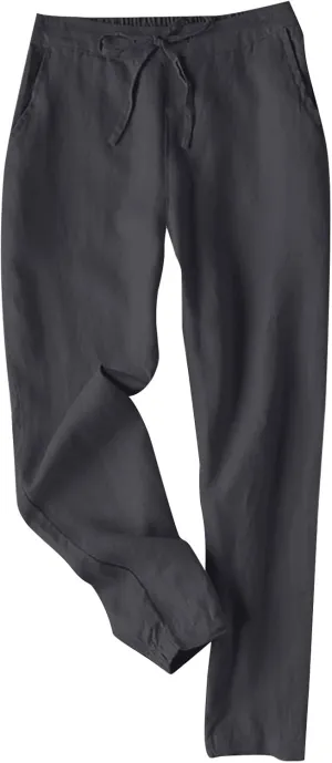 Linen Pants Women Summer Dressy Straight Wide Leg High Waisted Pants Casual Loose Plus Size Baggy Pants Trousers
