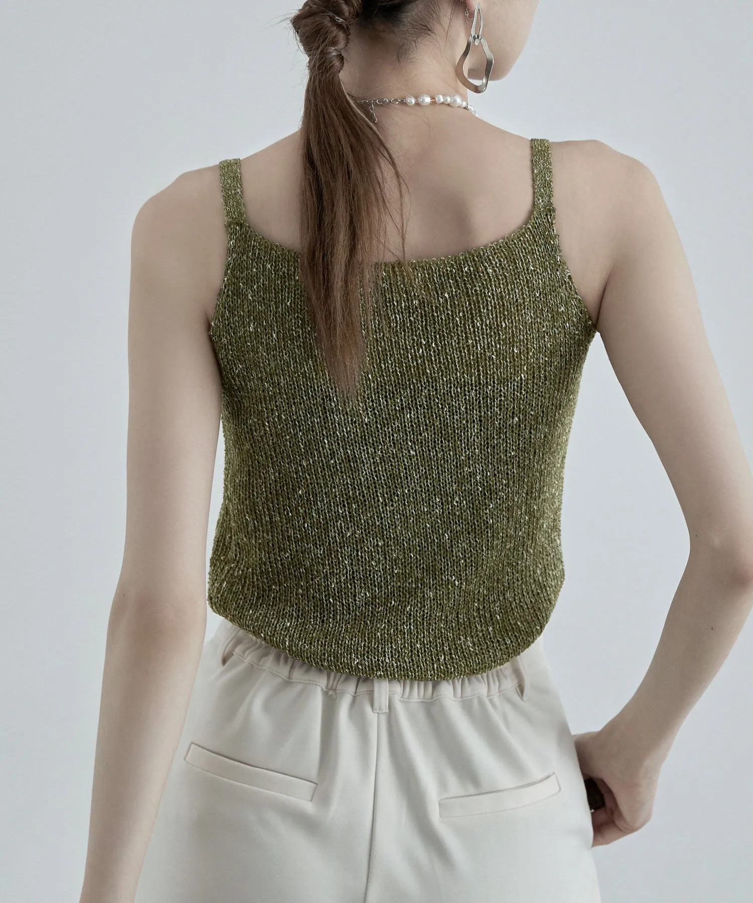 Linen touch mix knit camisole