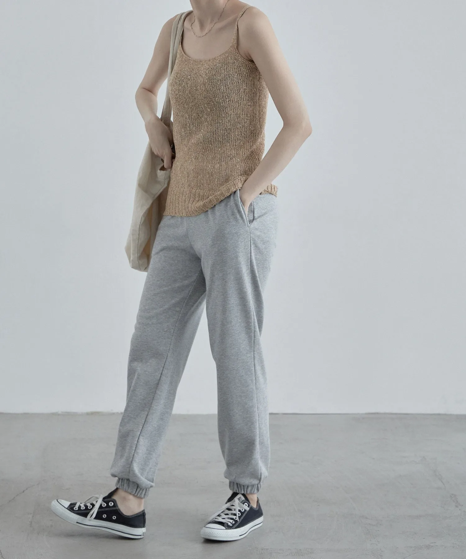 Linen touch mix knit camisole