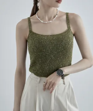 Linen touch mix knit camisole