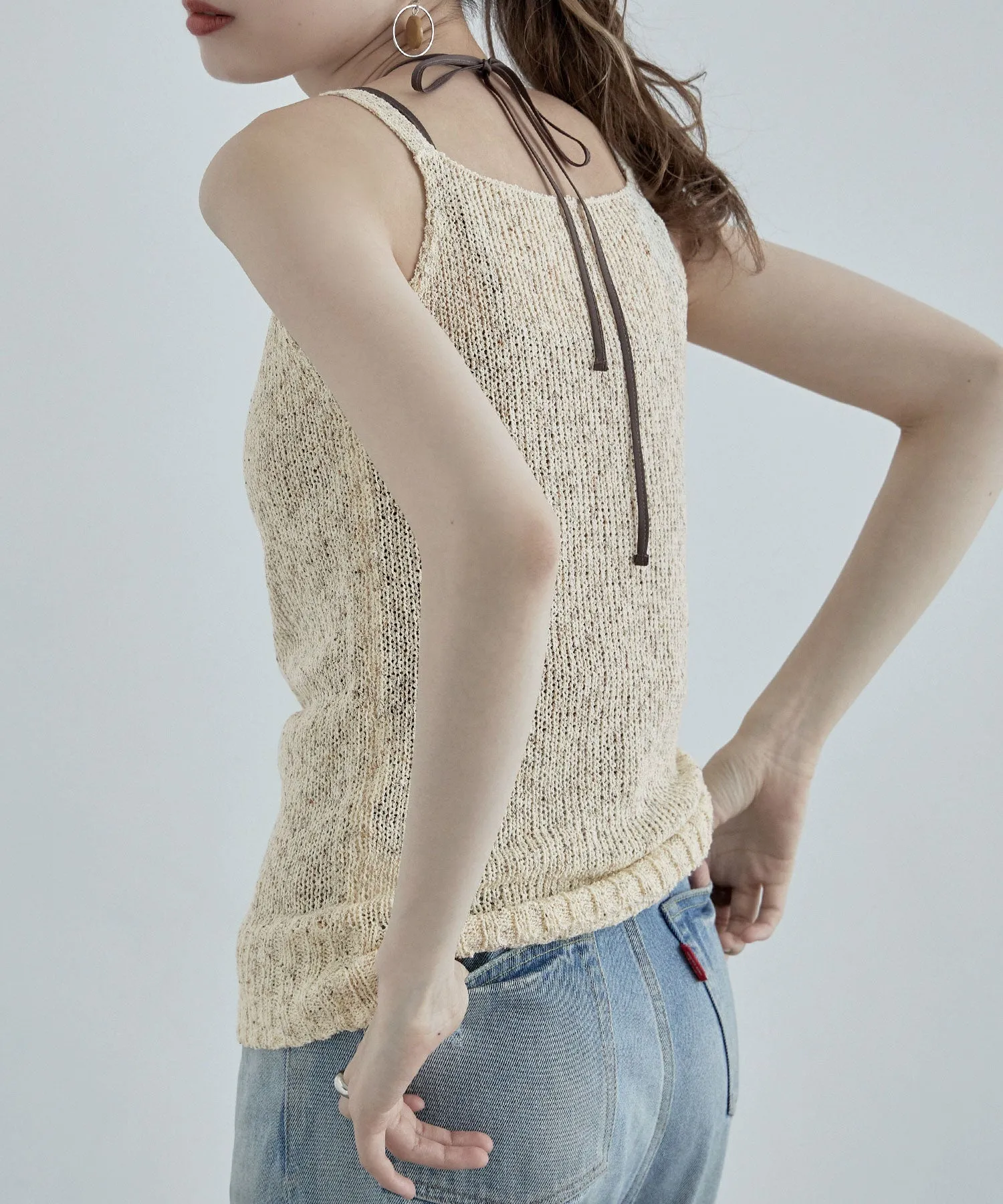 Linen touch mix knit camisole