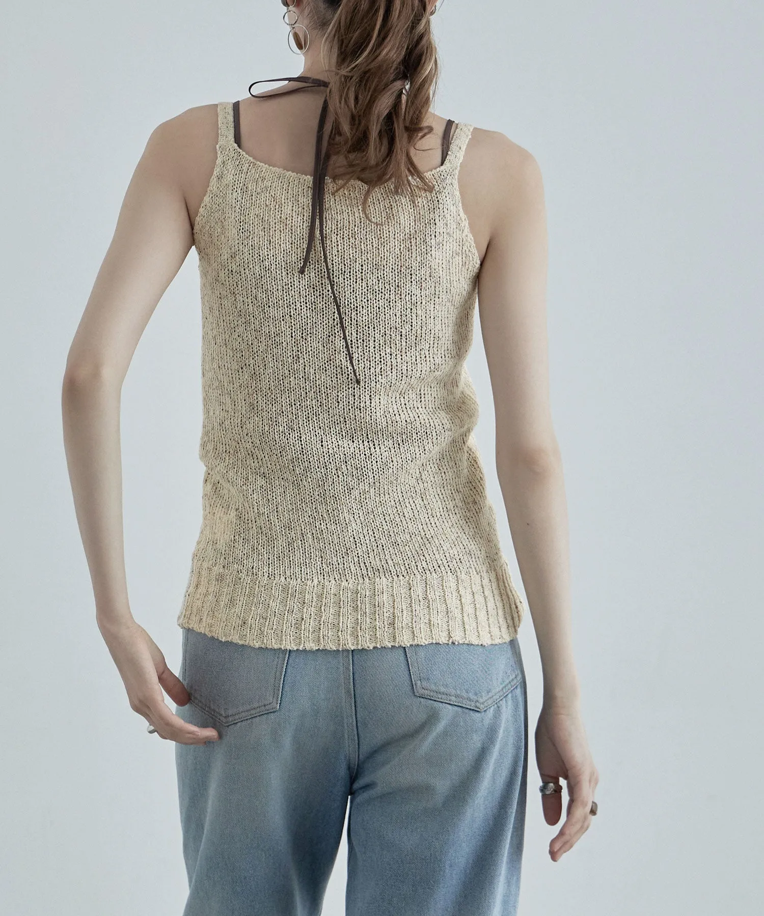 Linen touch mix knit camisole