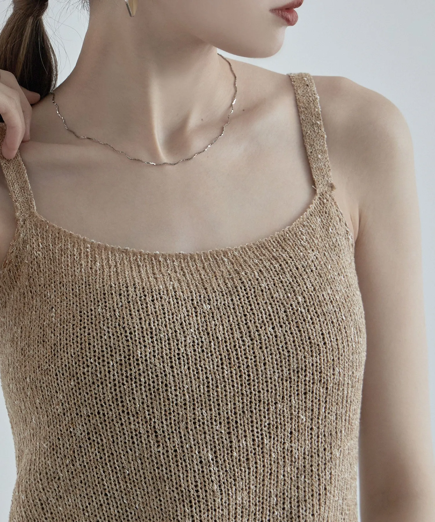 Linen touch mix knit camisole