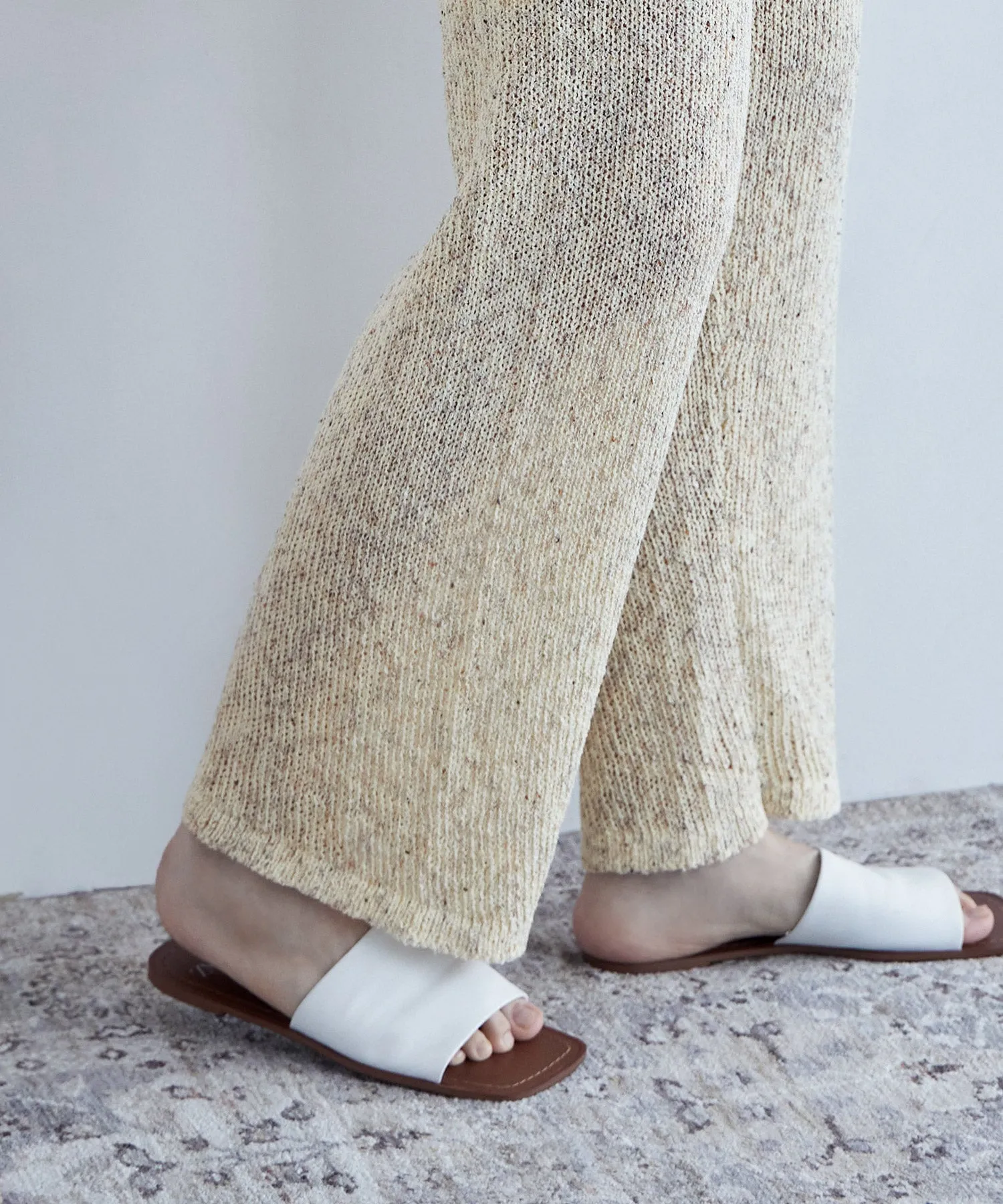 Linen touch mix knit pants