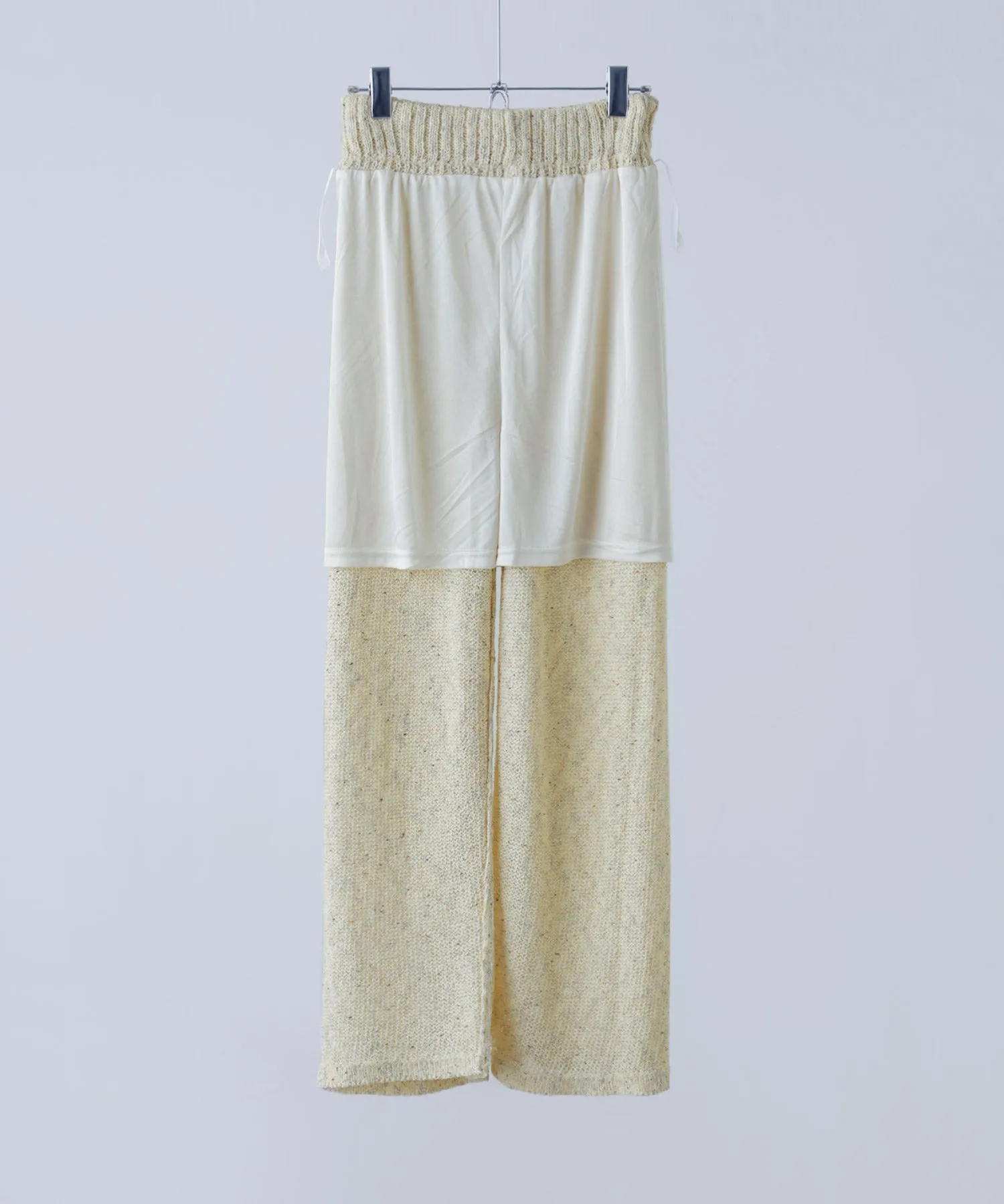 Linen touch mix knit pants