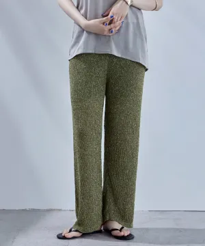 Linen touch mix knit pants