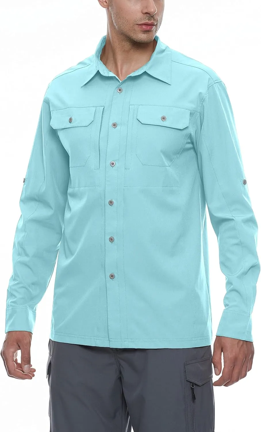 Little Donkey Andy Men's Stretch Quick Dry UPF50  Long Sleeve Shirt for Hiking, Travel, Camping