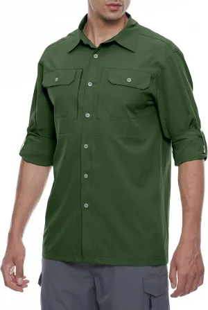 Little Donkey Andy Men's Stretch Quick Dry UPF50  Long Sleeve Shirt for Hiking, Travel, Camping