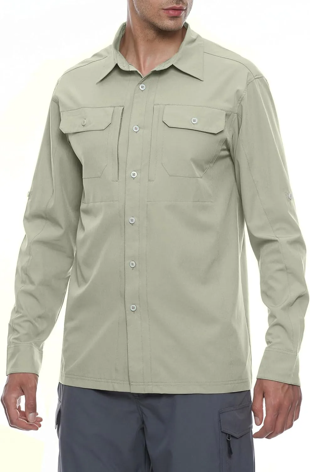 Little Donkey Andy Men's Stretch Quick Dry UPF50  Long Sleeve Shirt for Hiking, Travel, Camping
