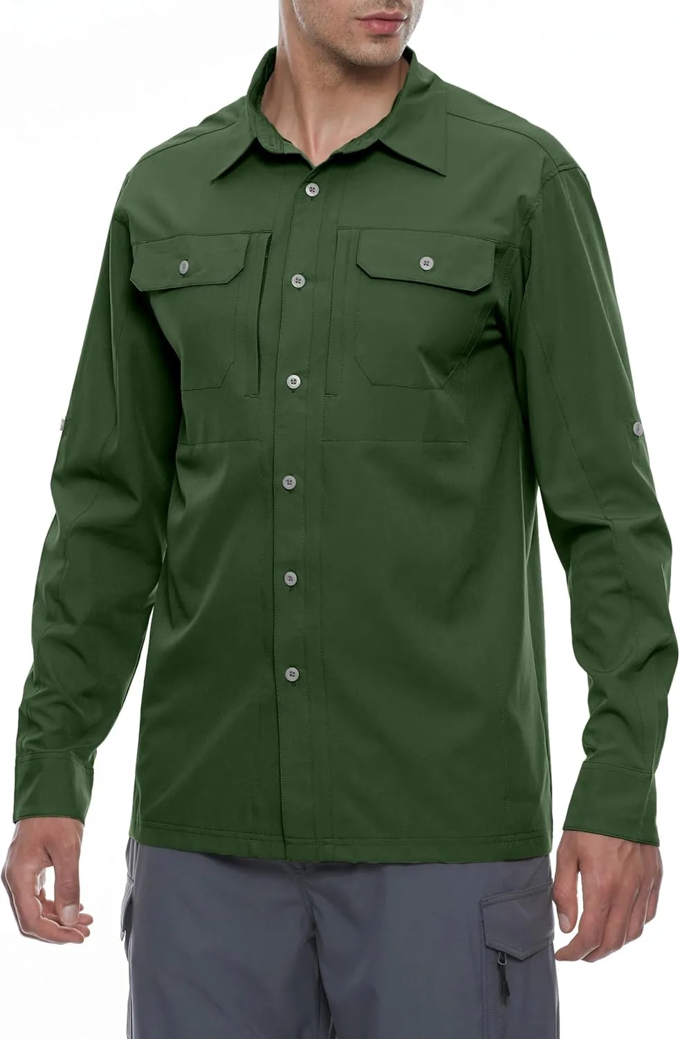 Little Donkey Andy Men's Stretch Quick Dry UPF50  Long Sleeve Shirt for Hiking, Travel, Camping