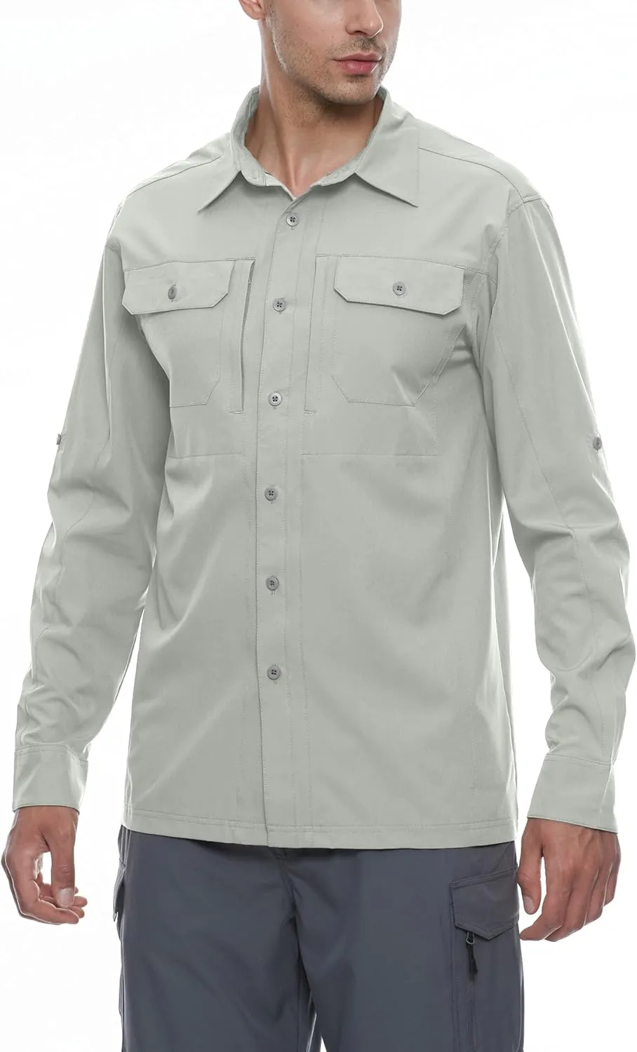 Little Donkey Andy Men's Stretch Quick Dry UPF50  Long Sleeve Shirt for Hiking, Travel, Camping