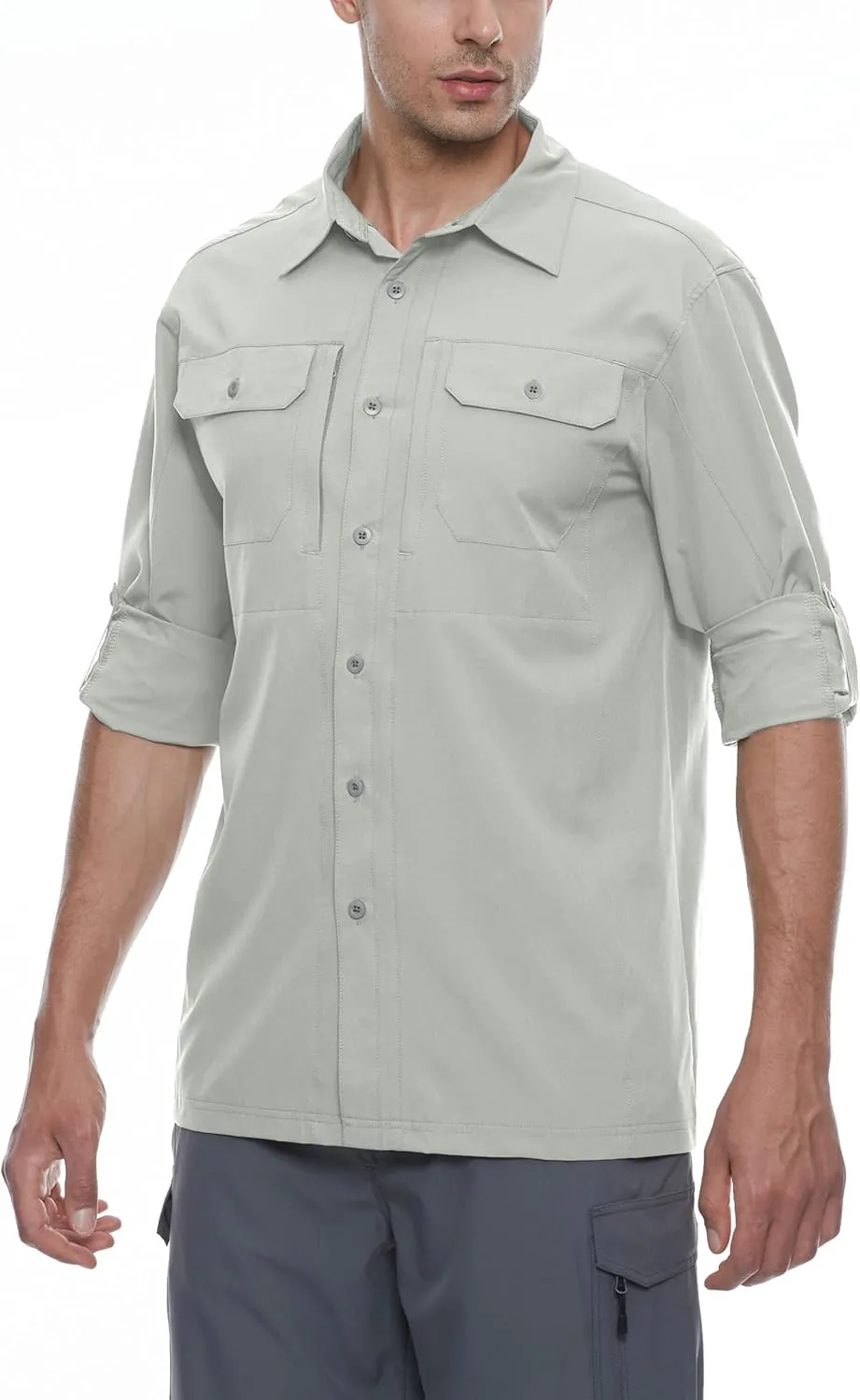 Little Donkey Andy Men's Stretch Quick Dry UPF50  Long Sleeve Shirt for Hiking, Travel, Camping