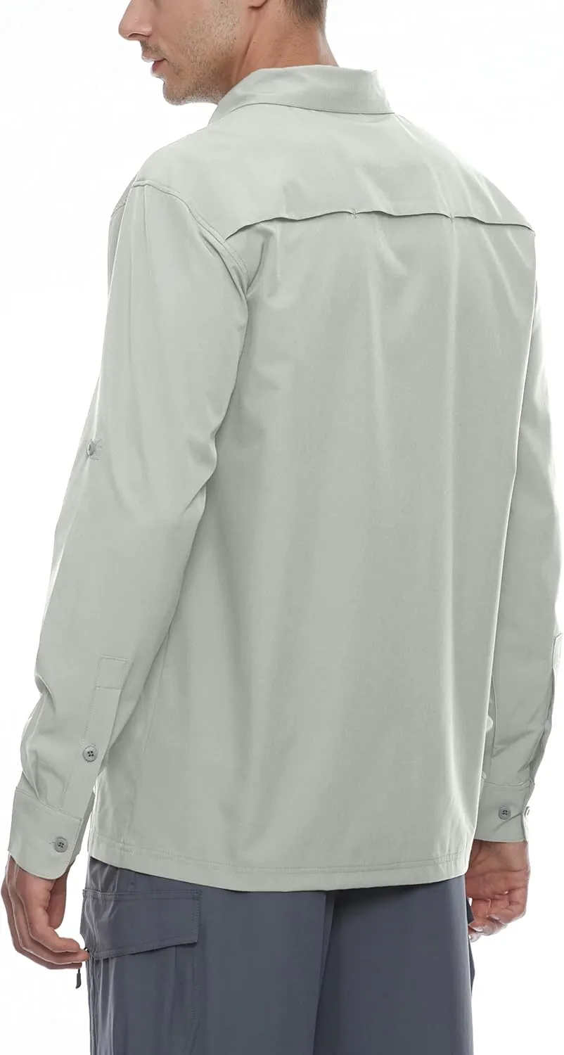 Little Donkey Andy Men's Stretch Quick Dry UPF50  Long Sleeve Shirt for Hiking, Travel, Camping