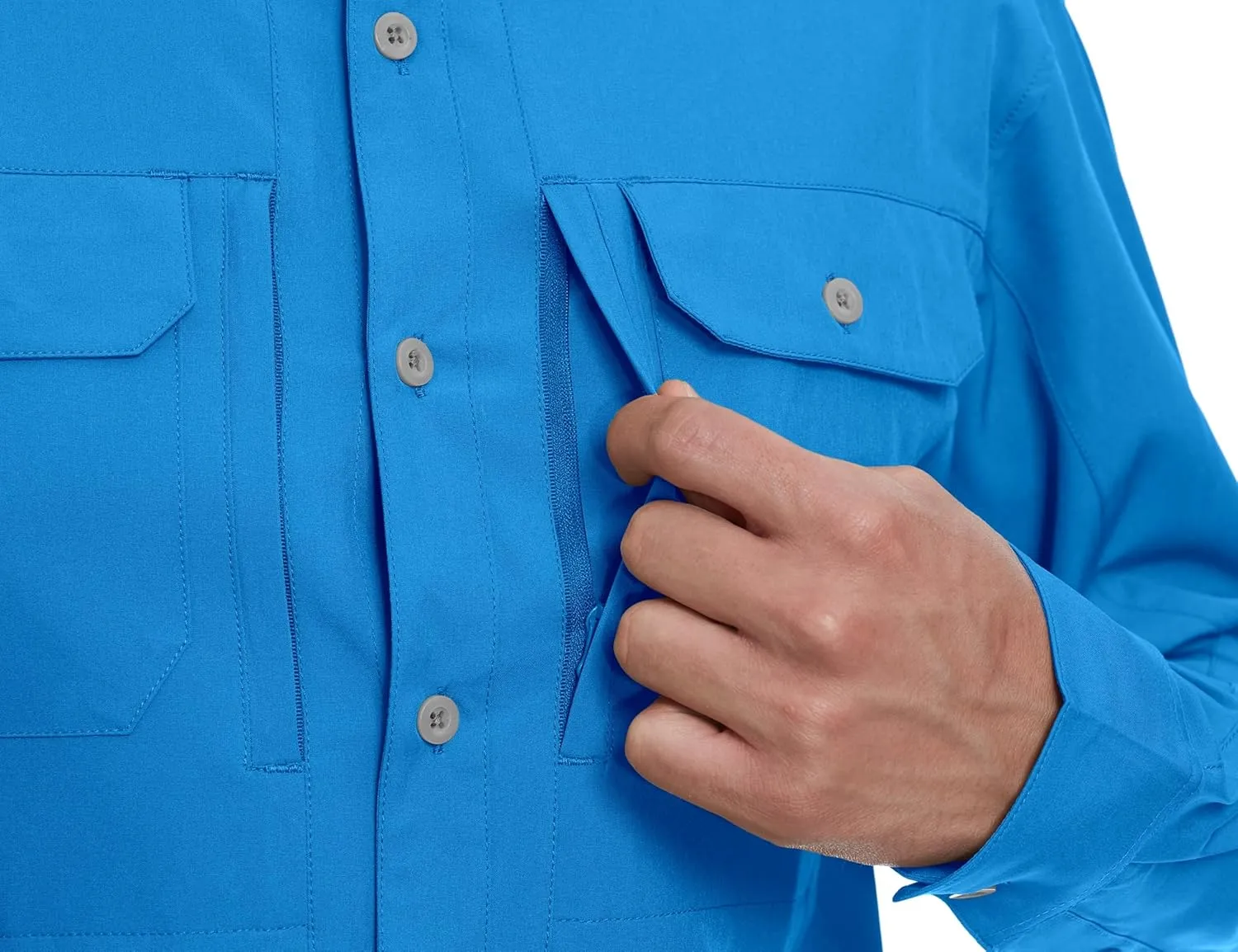 Little Donkey Andy Men's Stretch Quick Dry UPF50  Long Sleeve Shirt for Hiking, Travel, Camping