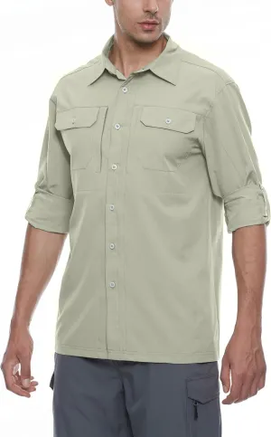 Little Donkey Andy Men's Stretch Quick Dry UPF50  Long Sleeve Shirt for Hiking, Travel, Camping