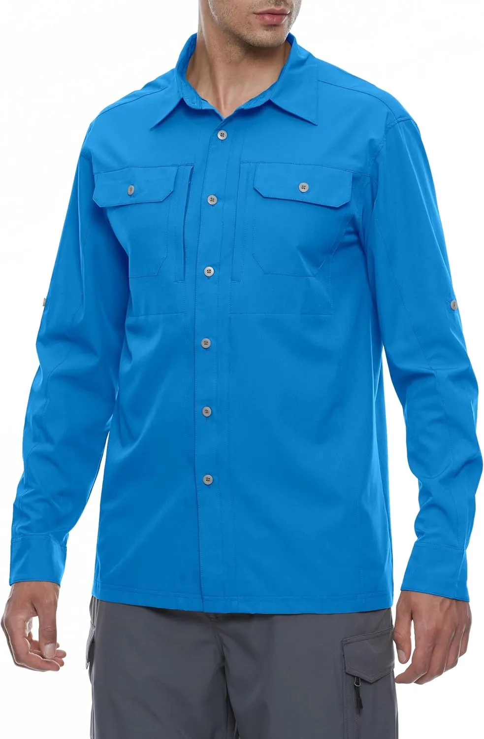 Little Donkey Andy Men's Stretch Quick Dry UPF50  Long Sleeve Shirt for Hiking, Travel, Camping