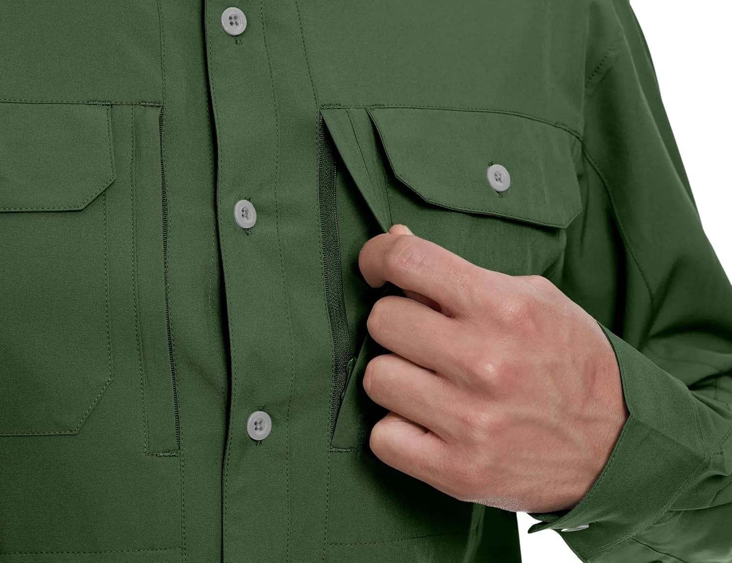 Little Donkey Andy Men's Stretch Quick Dry UPF50  Long Sleeve Shirt for Hiking, Travel, Camping