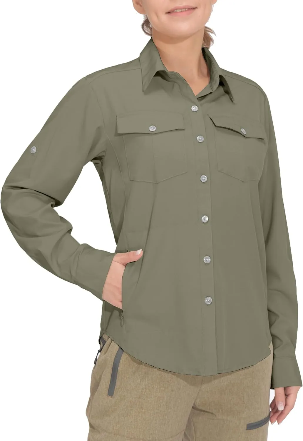 Little Donkey Andy Women's Stretch Quick Dry UPF50  Long Sleeve Shirt for Hiking, Travel, Camping