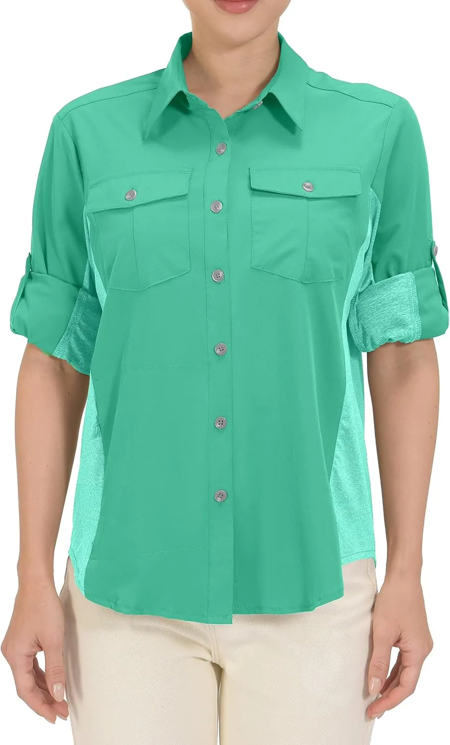 Little Donkey Andy Women's Stretch Quick Dry UPF50  Long Sleeve Shirt for Hiking, Travel, Camping