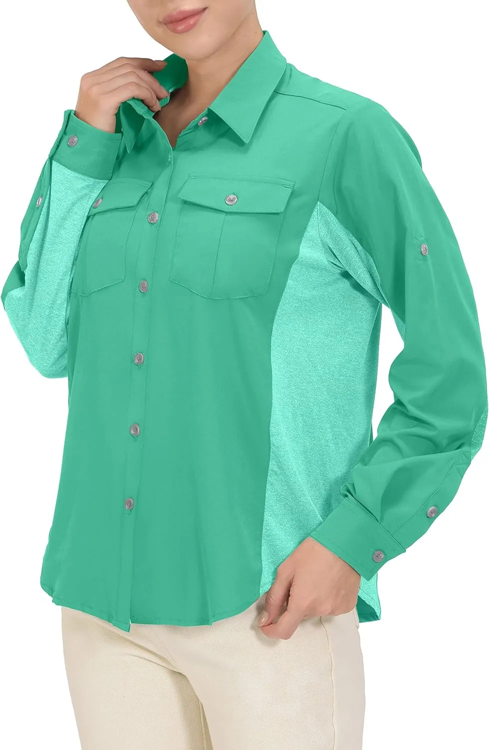 Little Donkey Andy Women's Stretch Quick Dry UPF50  Long Sleeve Shirt for Hiking, Travel, Camping
