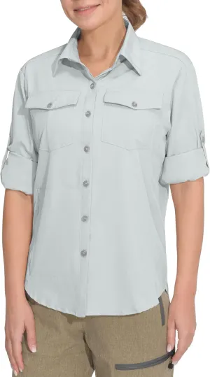 Little Donkey Andy Women's Stretch Quick Dry UPF50  Long Sleeve Shirt for Hiking, Travel, Camping