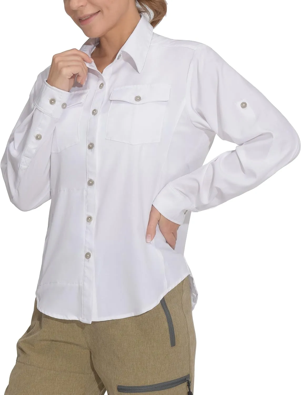 Little Donkey Andy Women's Stretch Quick Dry UPF50  Long Sleeve Shirt for Hiking, Travel, Camping
