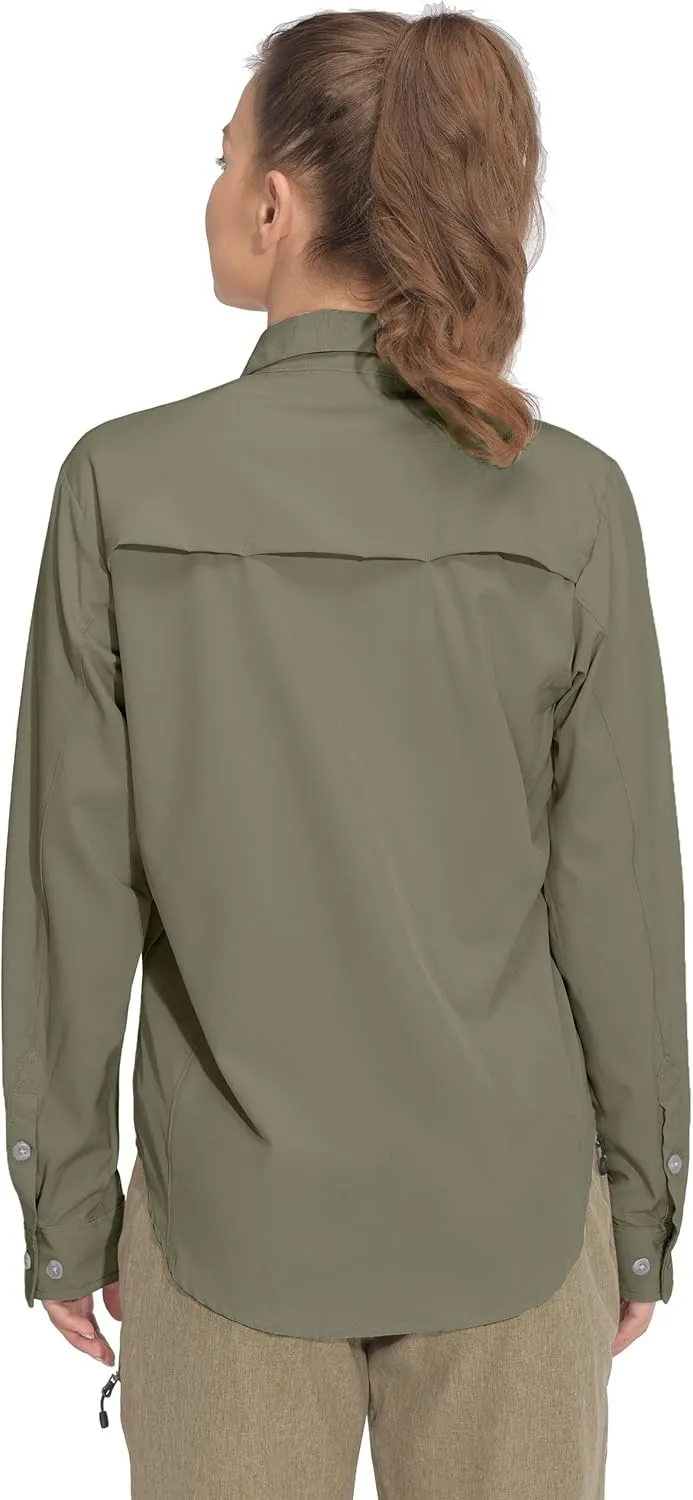 Little Donkey Andy Women's Stretch Quick Dry UPF50  Long Sleeve Shirt for Hiking, Travel, Camping