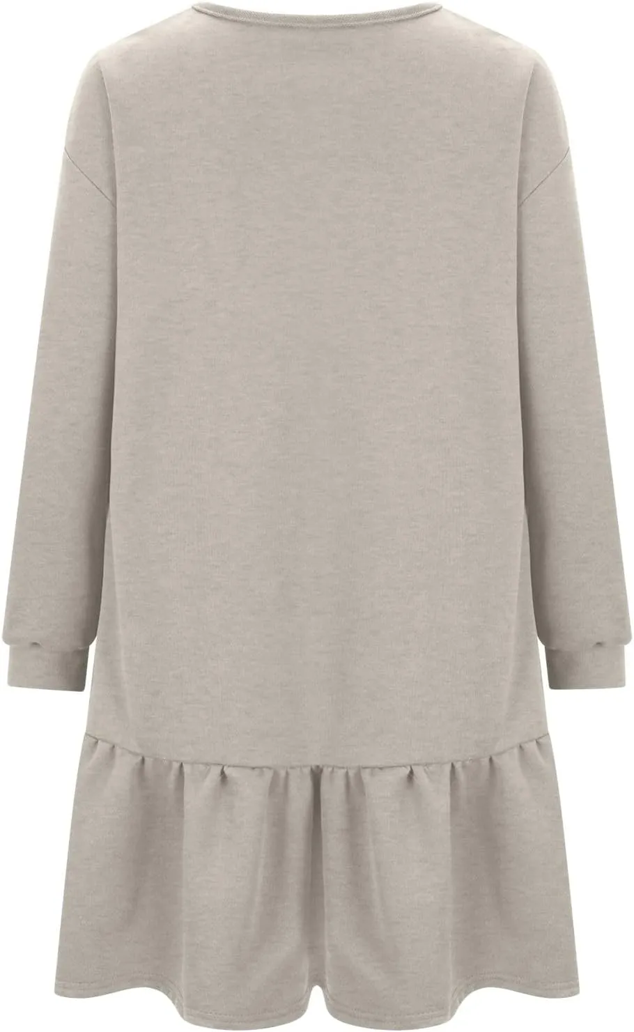 Long Sleeve Tshirt Dress for Women Plus Size Crewneck Pullover Tops Patchwork Sweatshirt Dress Casual Mini Dresses