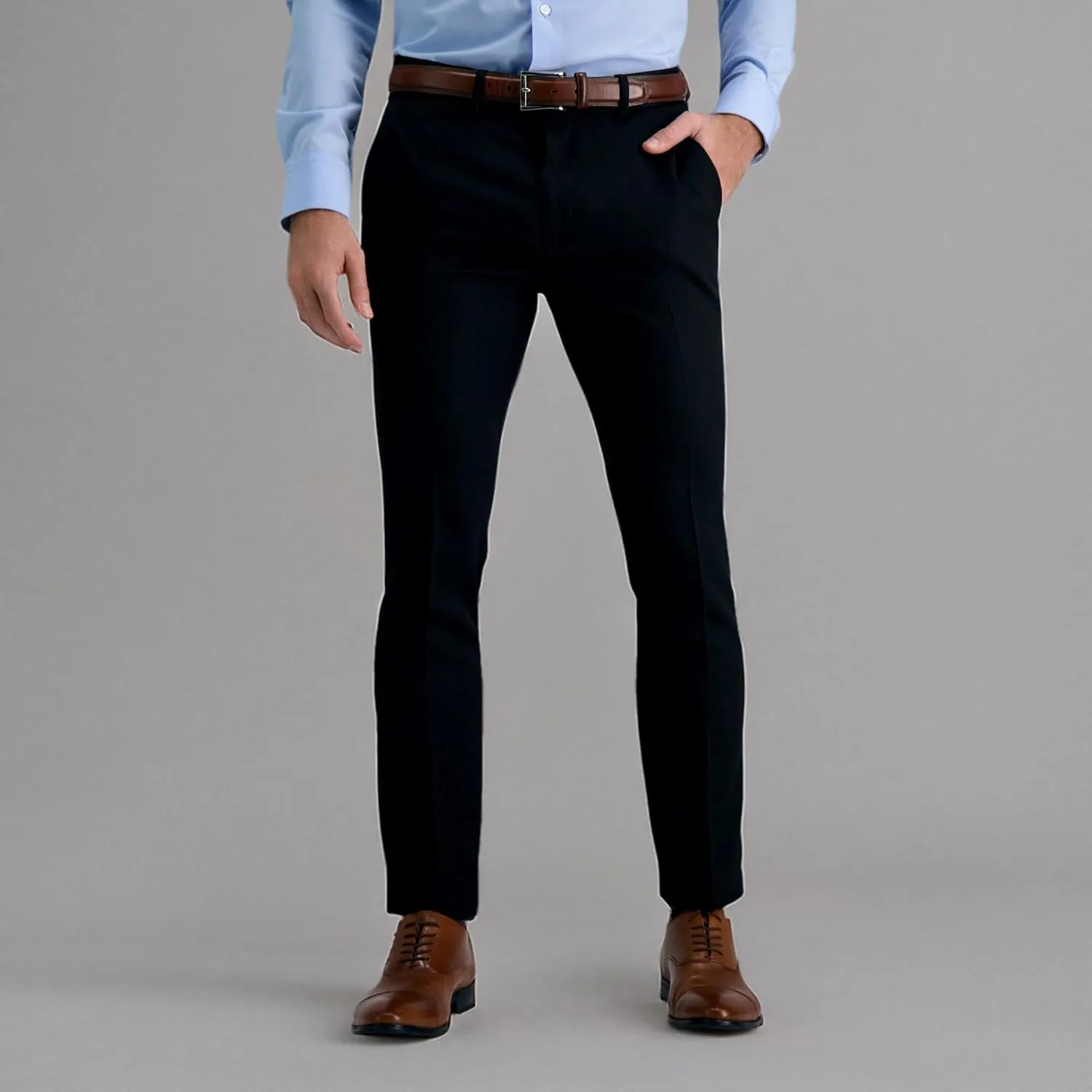 Louis Raphael Men's Skinny Fit Premium Stretch Gabardine Dress Pant