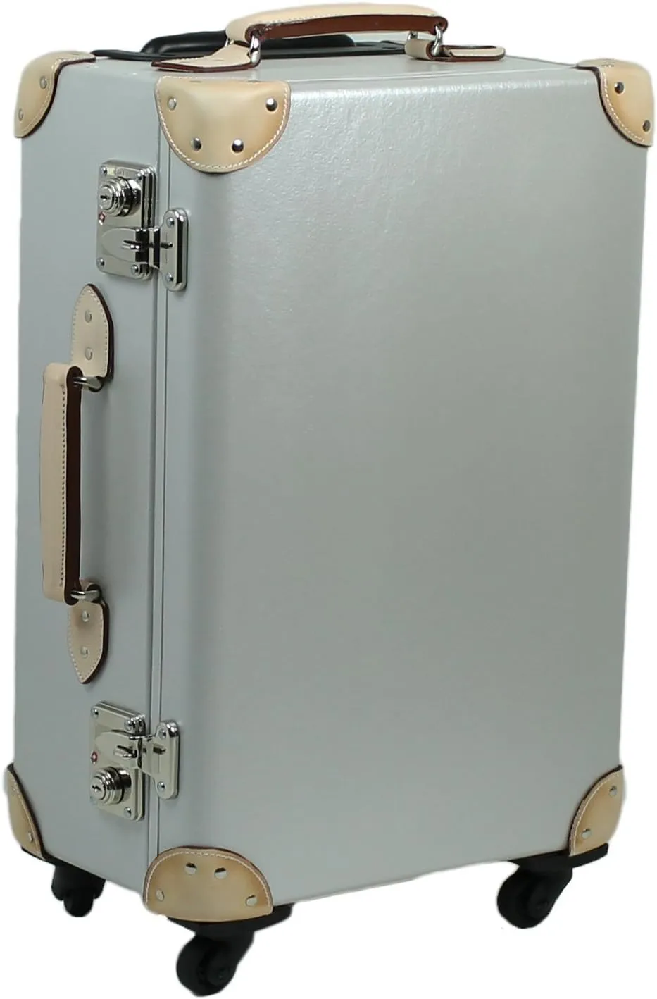 made in JAPAN Trolley Vulcanized Fibre Luggage suitcase smart & business with TSA(Silver)[83-75002-91]