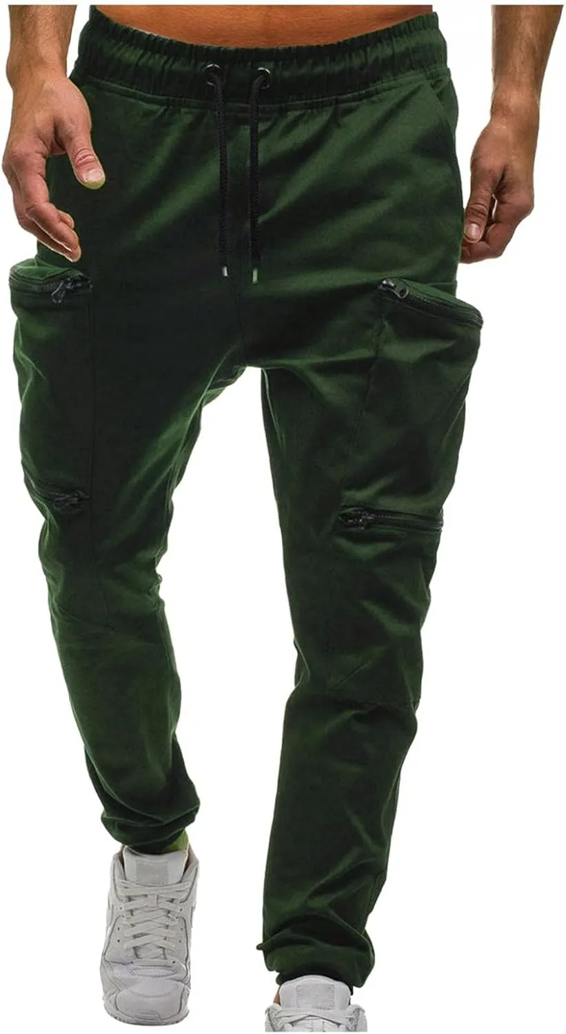 Maryia Men's Casual Joggers Pants Gym Workout Running Athletic Sweatpants Slim Fit Outdoor Fashion Long Chino Trousers