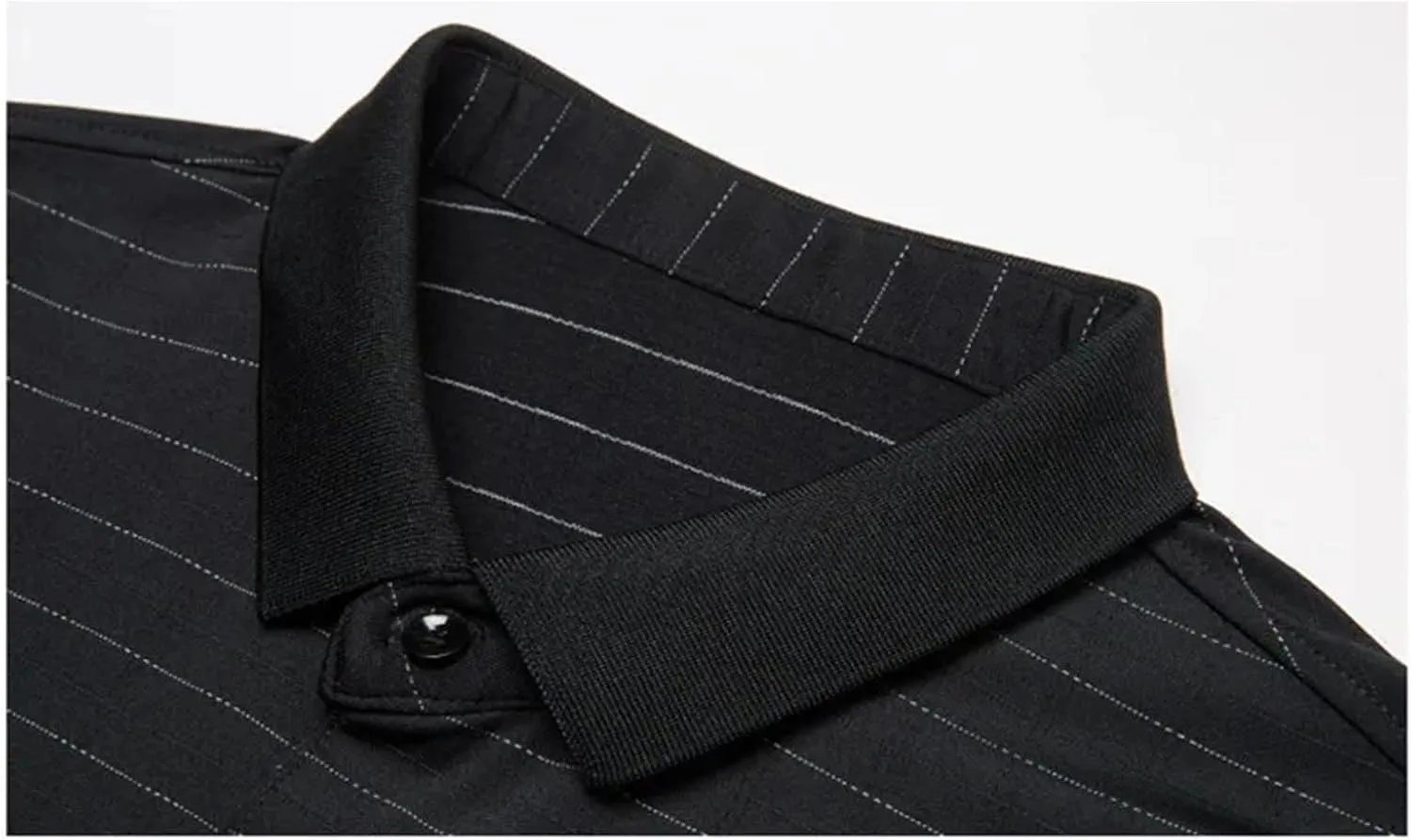 Men Fashion Cotton Polo Shirt Summer Short Sleeve Button Down Lapel Striped Tactical Quick-Dry Golf Shirts
