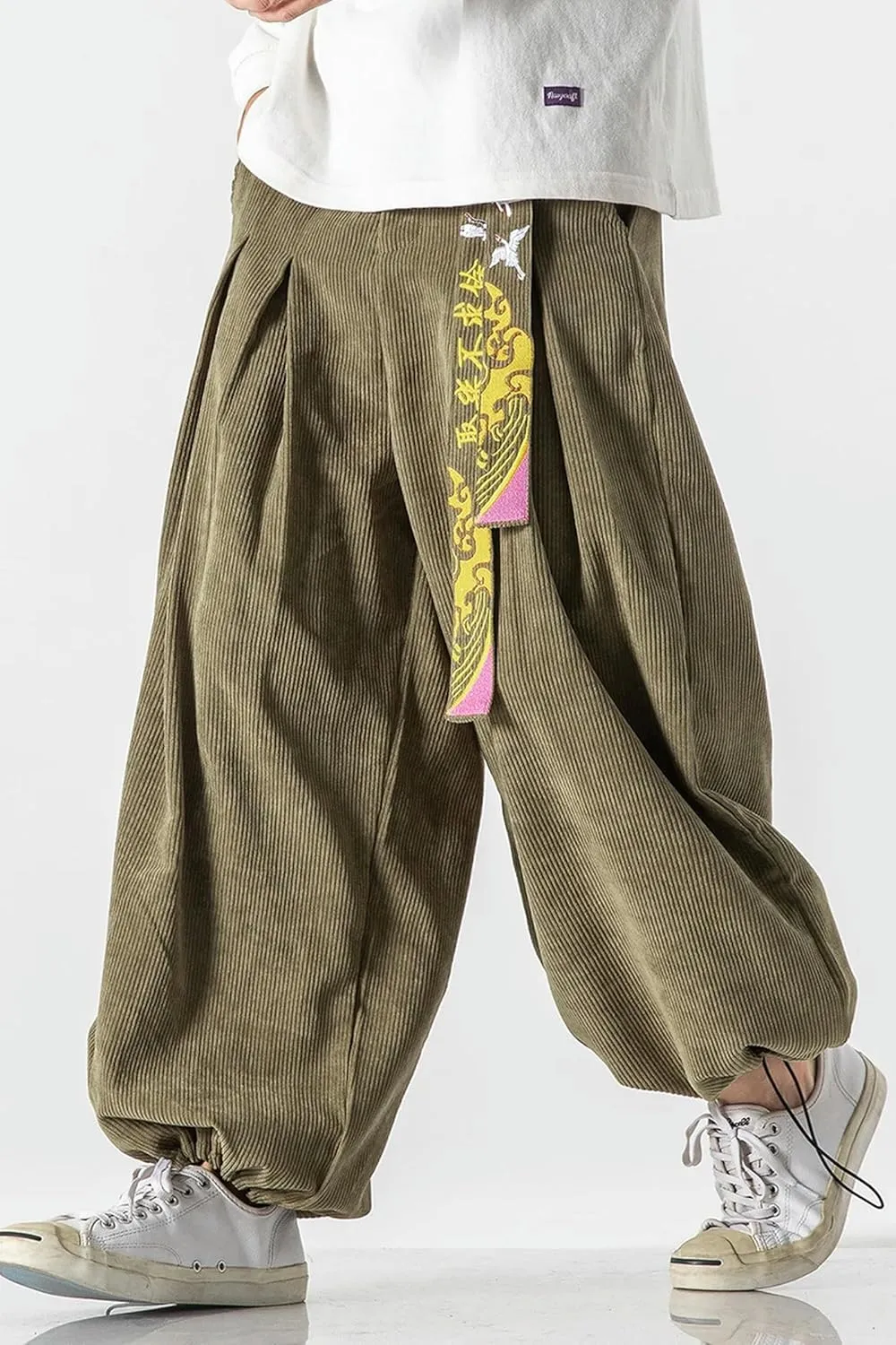 Men Pants Fashion Loose Harajuku Sports Trousers Hip Hop Jogging Pants Corduroy Casual Couple Harem Pants M-5XL