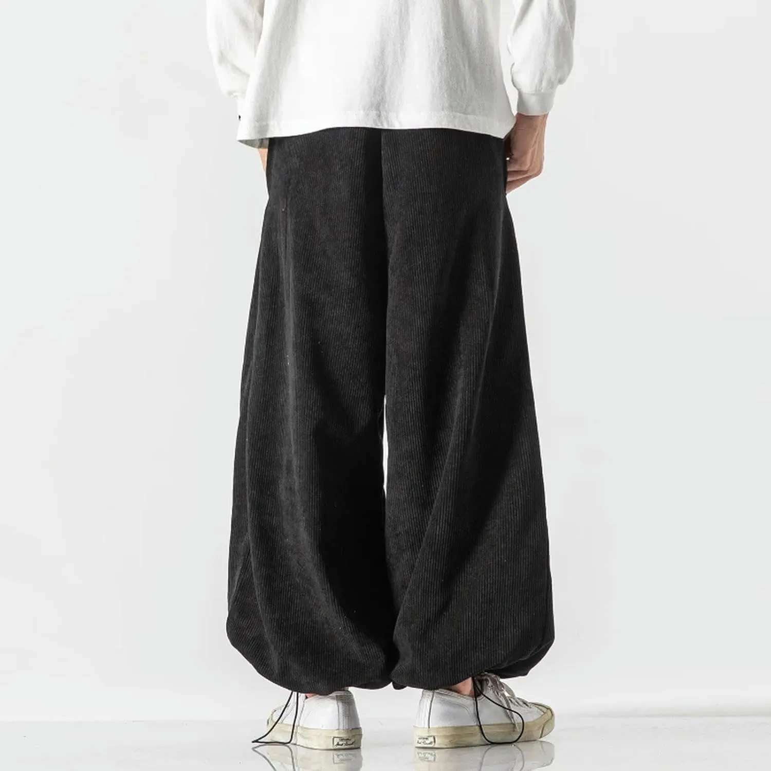 Men Pants Fashion Loose Harajuku Sports Trousers Hip Hop Jogging Pants Corduroy Casual Couple Harem Pants M-5XL