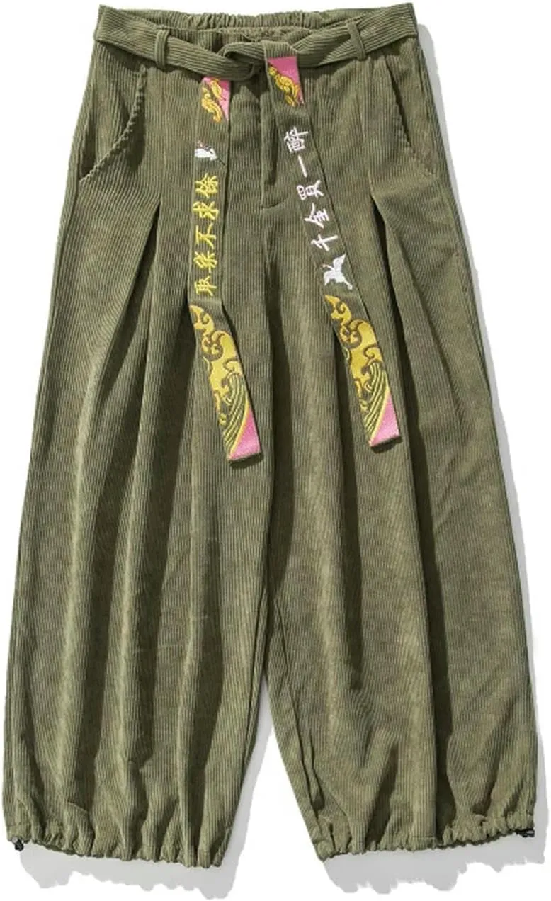 Men Pants Fashion Loose Harajuku Sports Trousers Hip Hop Jogging Pants Corduroy Casual Couple Harem Pants M-5XL