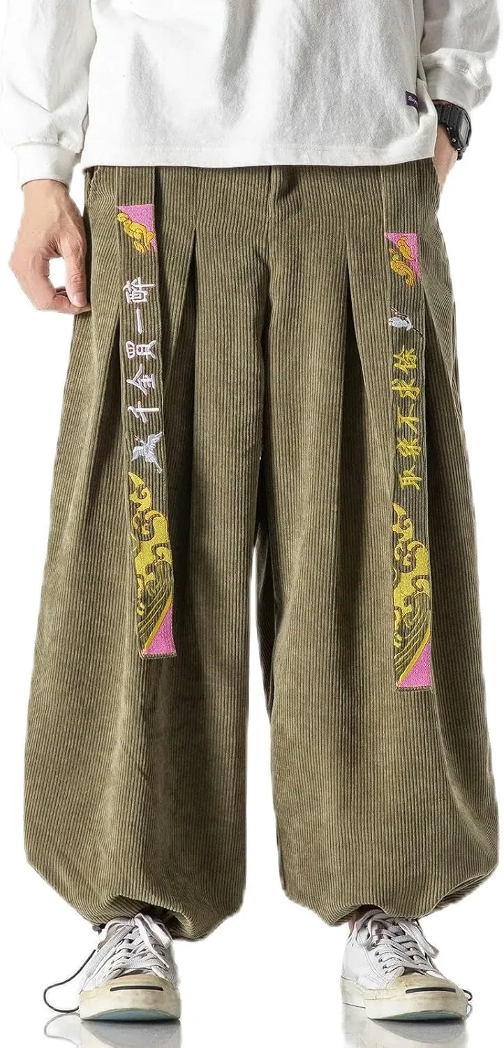 Men Pants Fashion Loose Harajuku Sports Trousers Hip Hop Jogging Pants Corduroy Casual Couple Harem Pants M-5XL