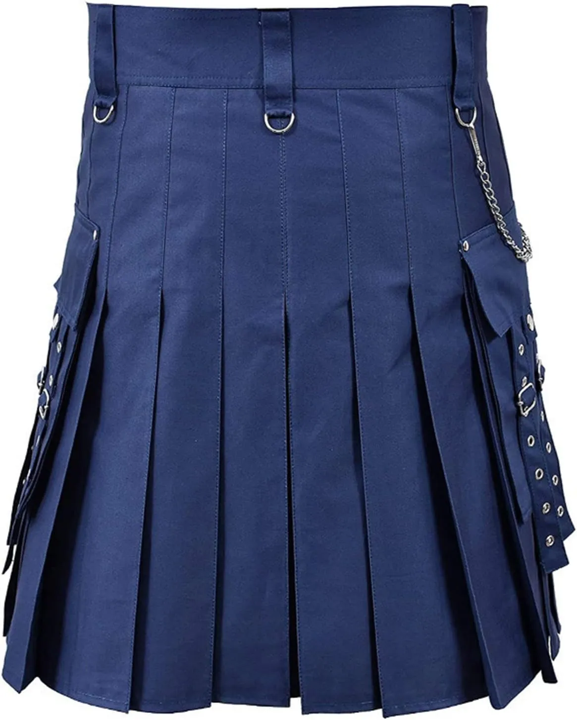 Men Scottish Kilts Scottish Traditional Highland Pleated Skirt Modern Gothic Tactical Plaid Kilts with Cargo Pockets
