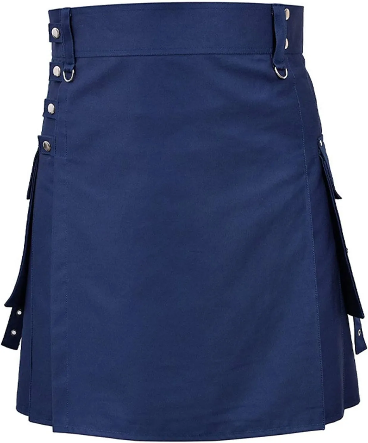 Men Scottish Kilts Scottish Traditional Highland Pleated Skirt Modern Gothic Tactical Plaid Kilts with Cargo Pockets