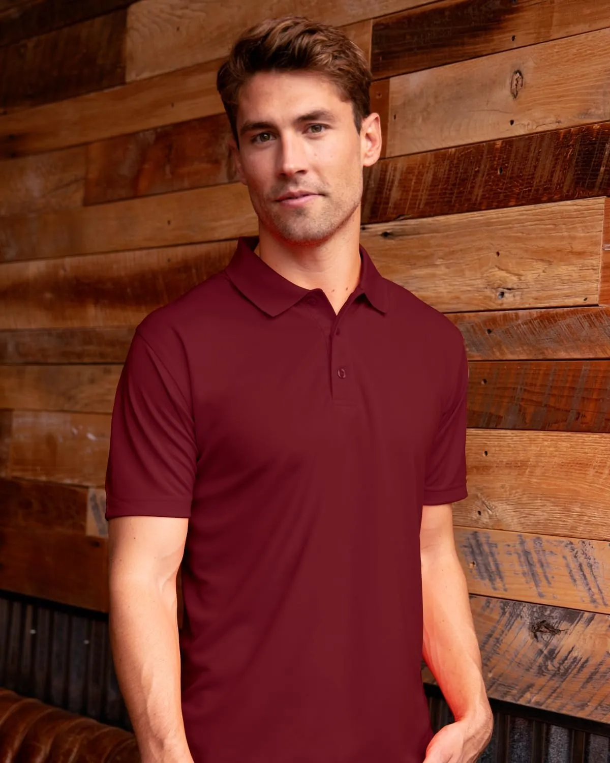 Men's Collegiate Premium Moisture Wicking Team Color Icon Polo