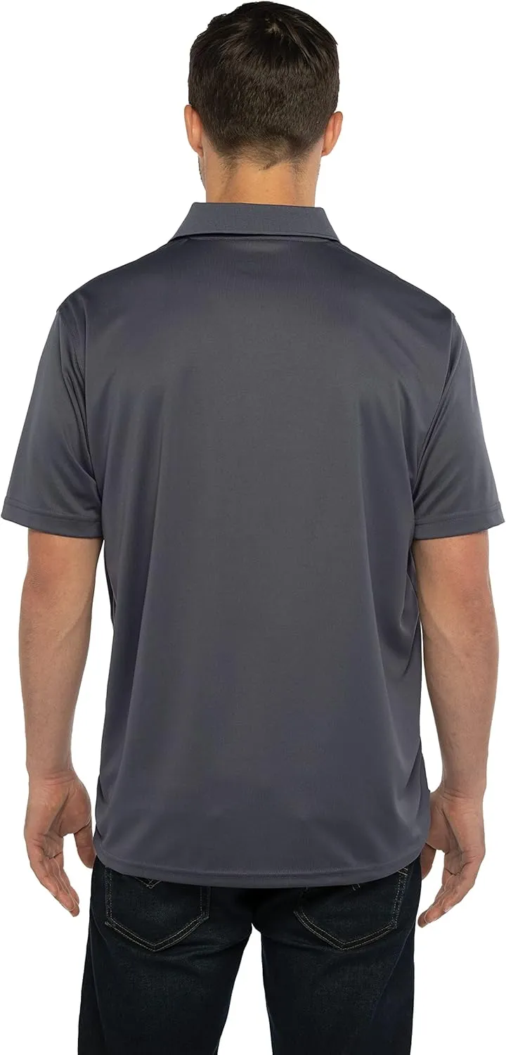 Men's Collegiate Premium Moisture Wicking White Icon Polo