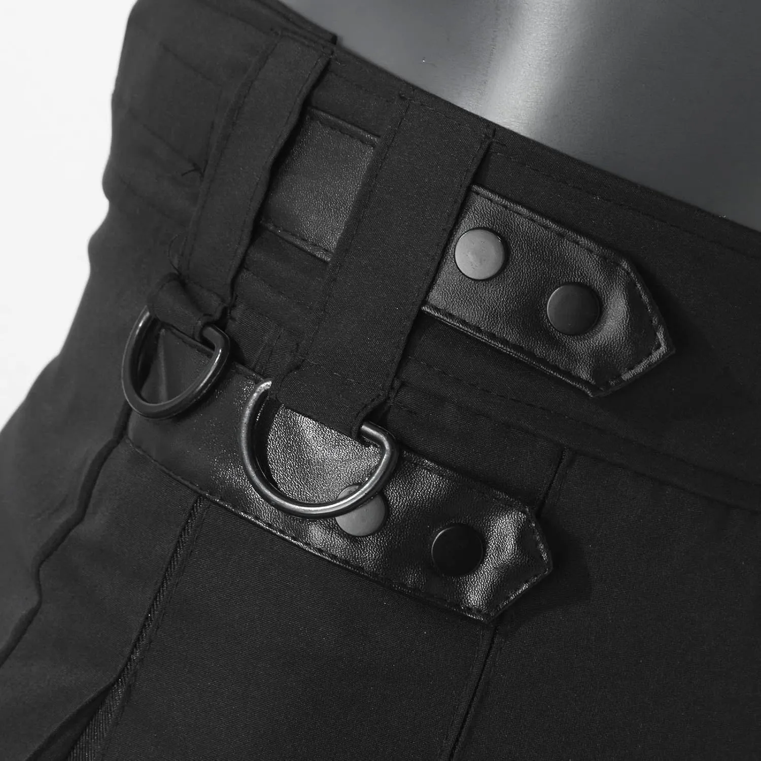 Mens Kilts Shorts Scottish Utility Pleated Plaid Skirts Modern Jeans Tartan Hybrid Kilt Vintage Gothic Kendo Costume